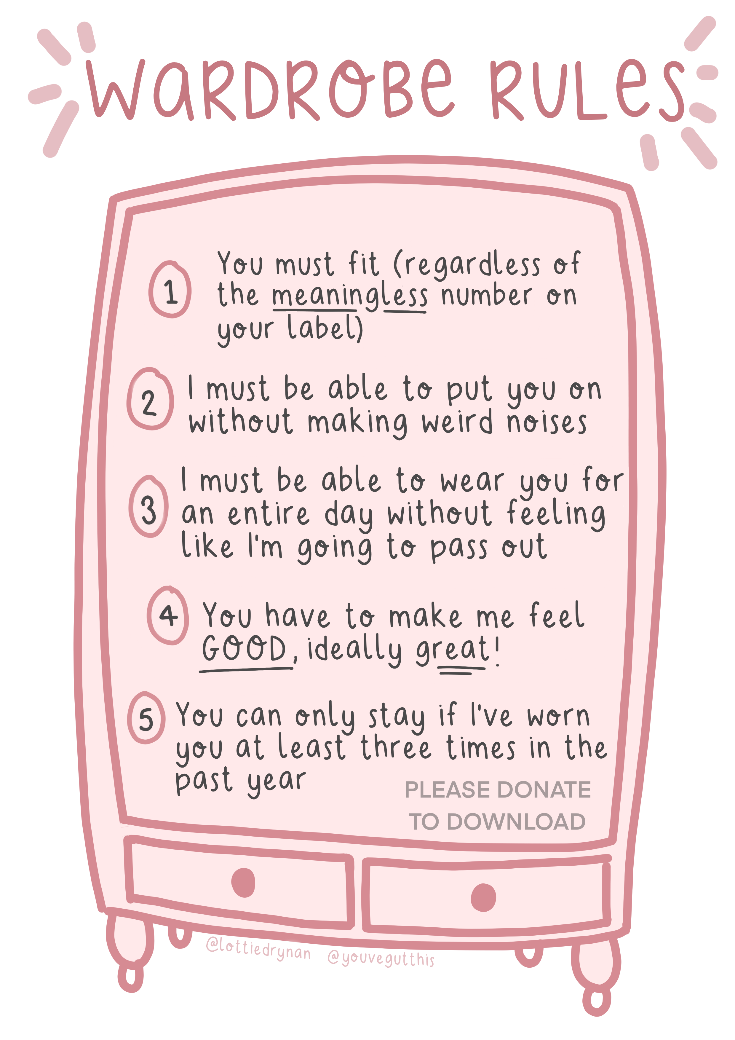 Rules Garments Printable Wardrobe Rules – You've Gut This